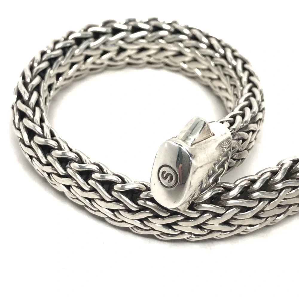 John Hardy 11mm Diamond Clasp Classic Chain Bracelet .925 - Picture 8 of 9